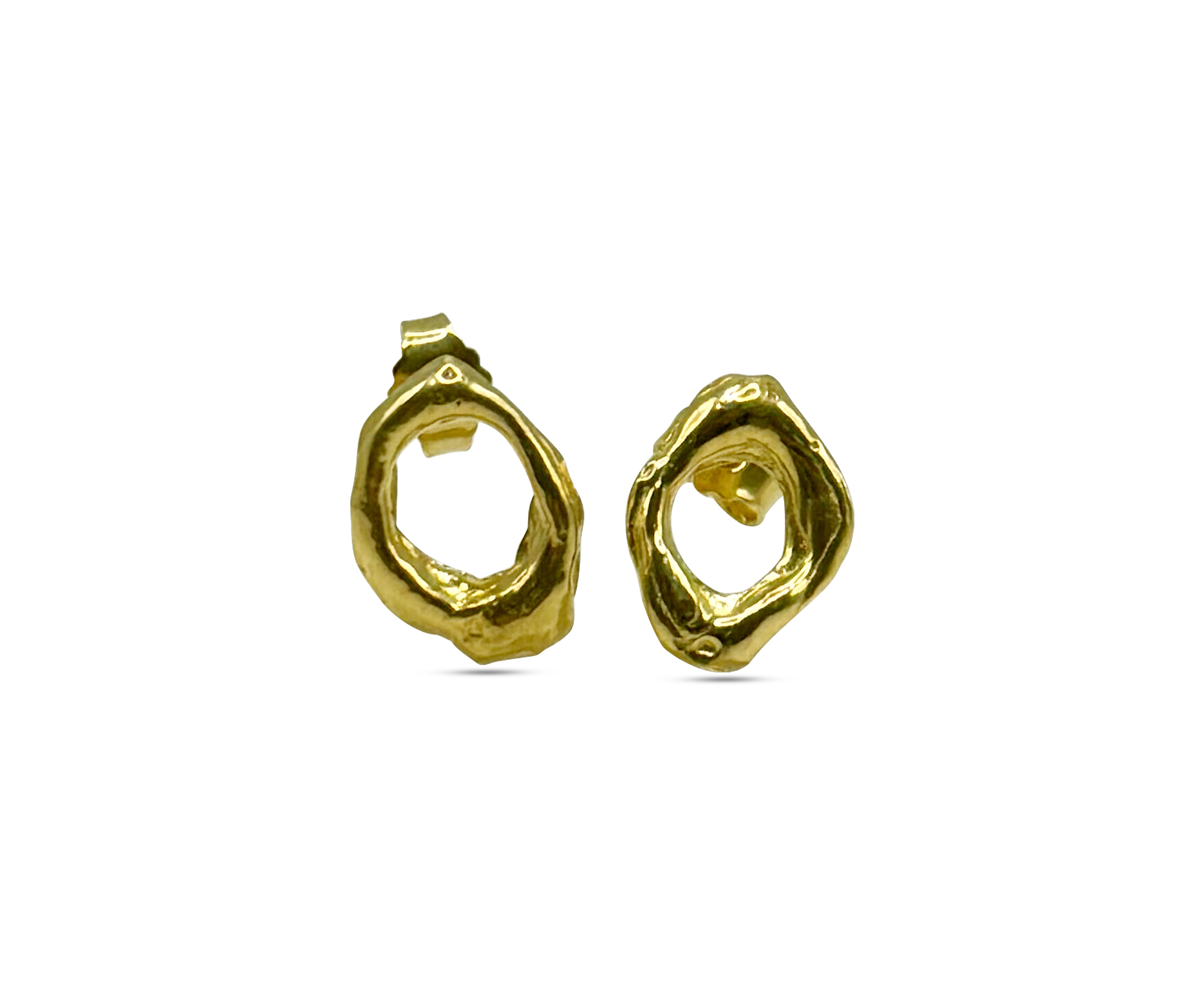 Straumur earrings w. 18K goldplating