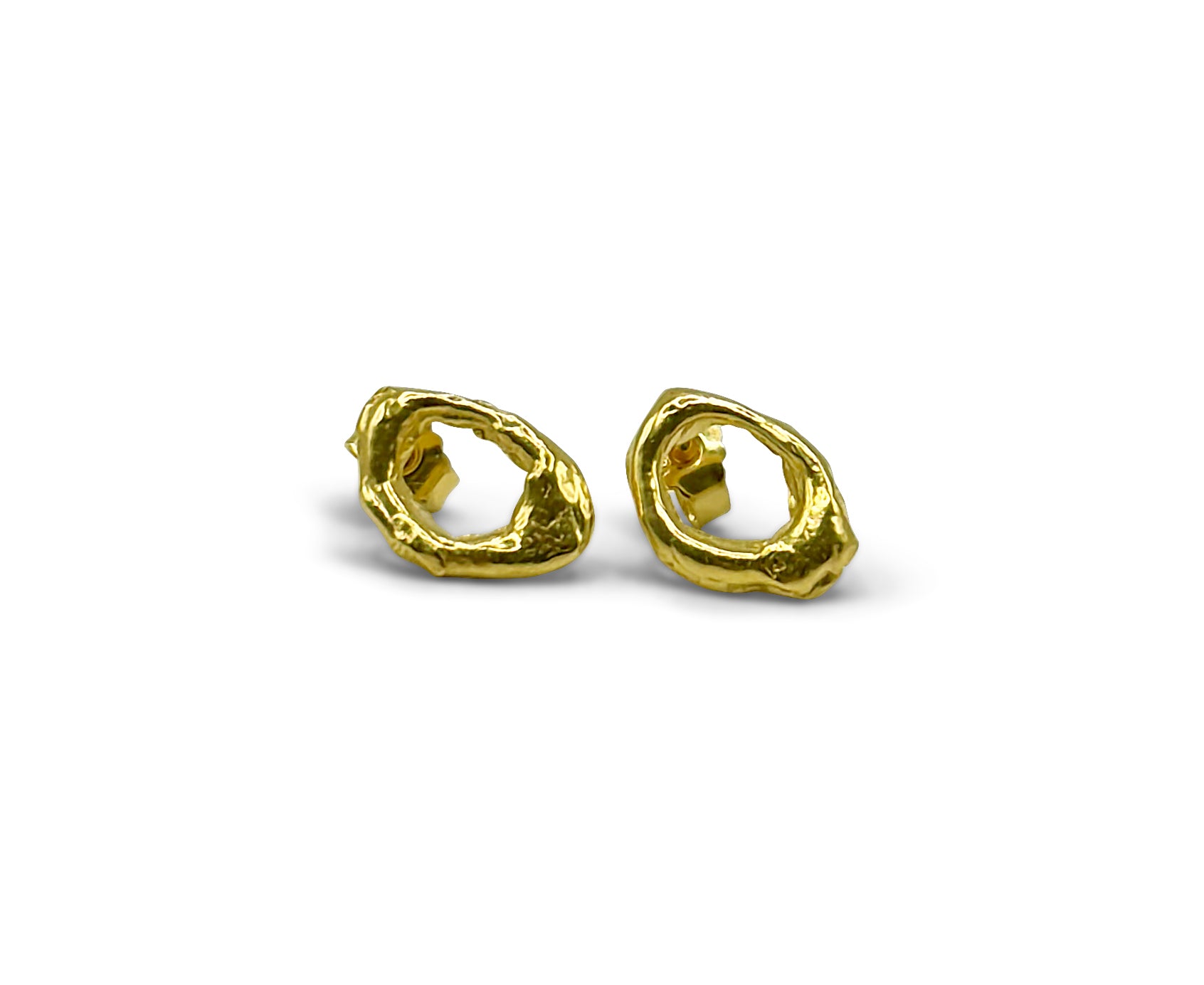 Straumur earrings w. 18K goldplating