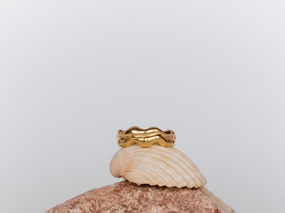 Flow ring w. 18K goldplating