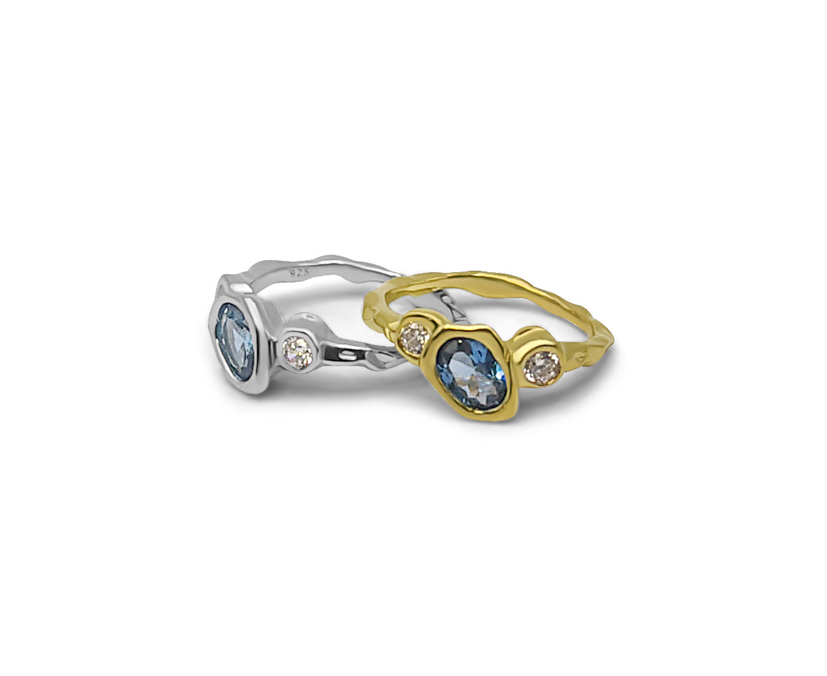 Like Lava Glacier - Blue with 18K Goldplating