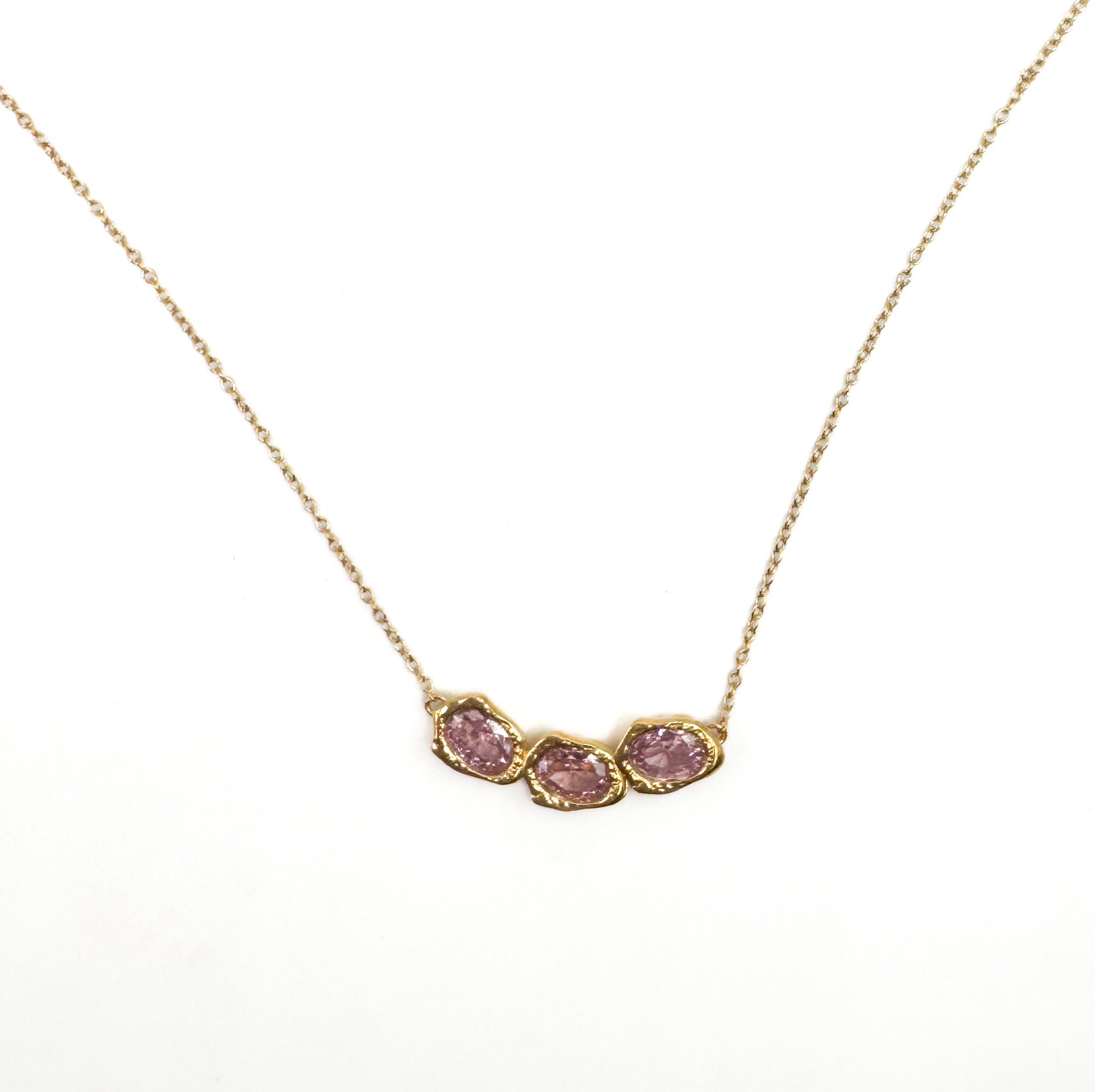 Lava Glacier Necklace - Pink w. 18K goldplating