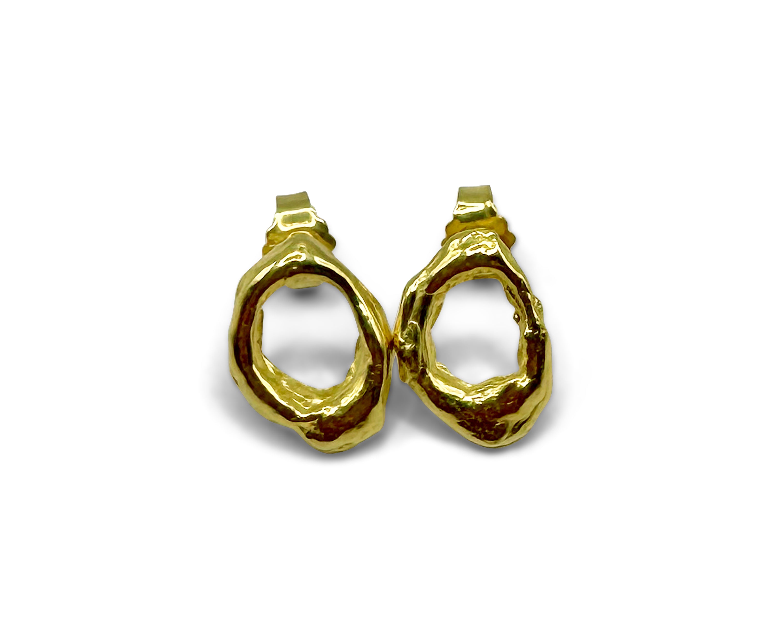 Straumur earrings w. 18K goldplating