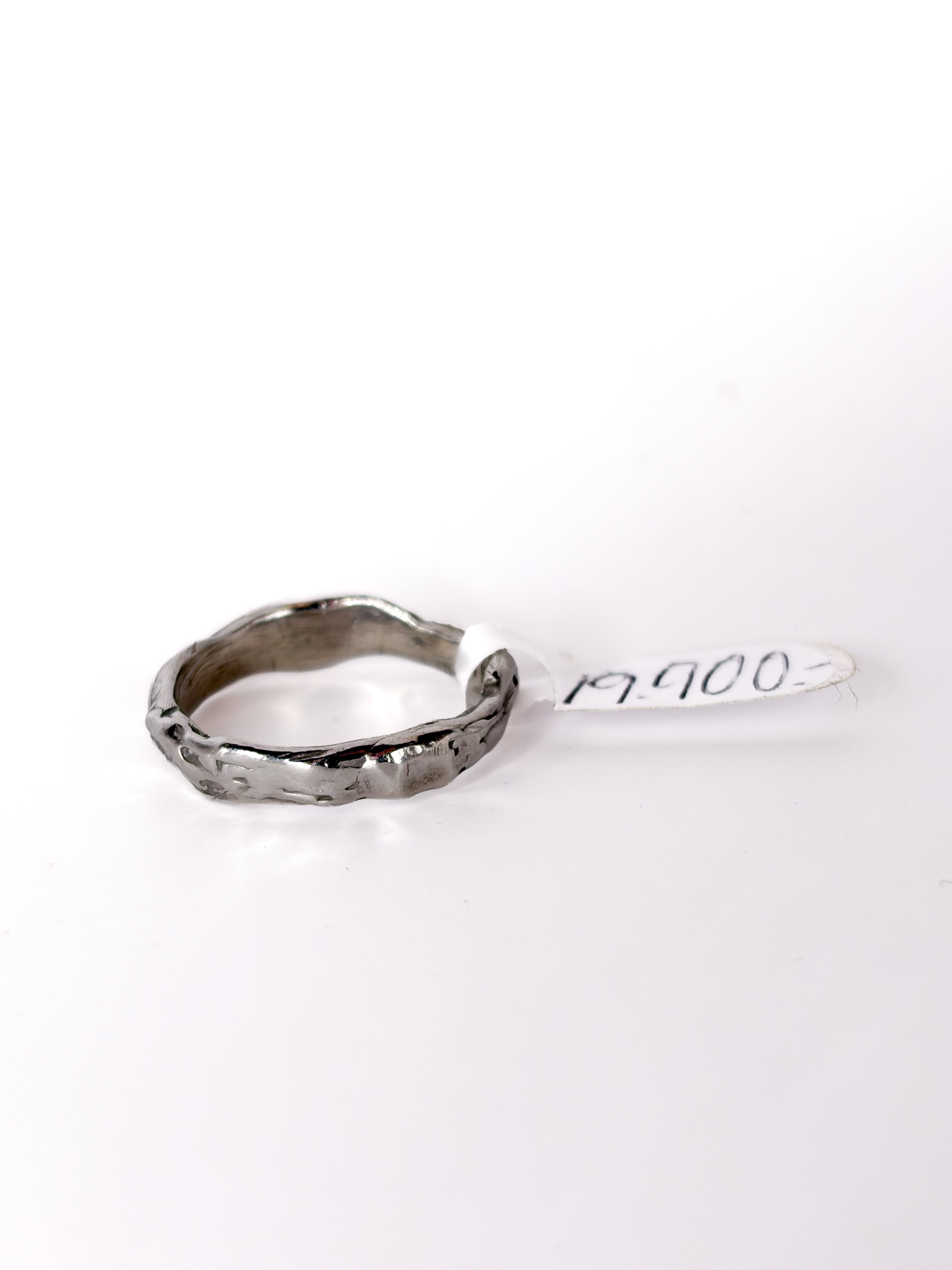 One of a kind ring in recycled 925 silver with rhodium plating, size 7 US / 54.5mm