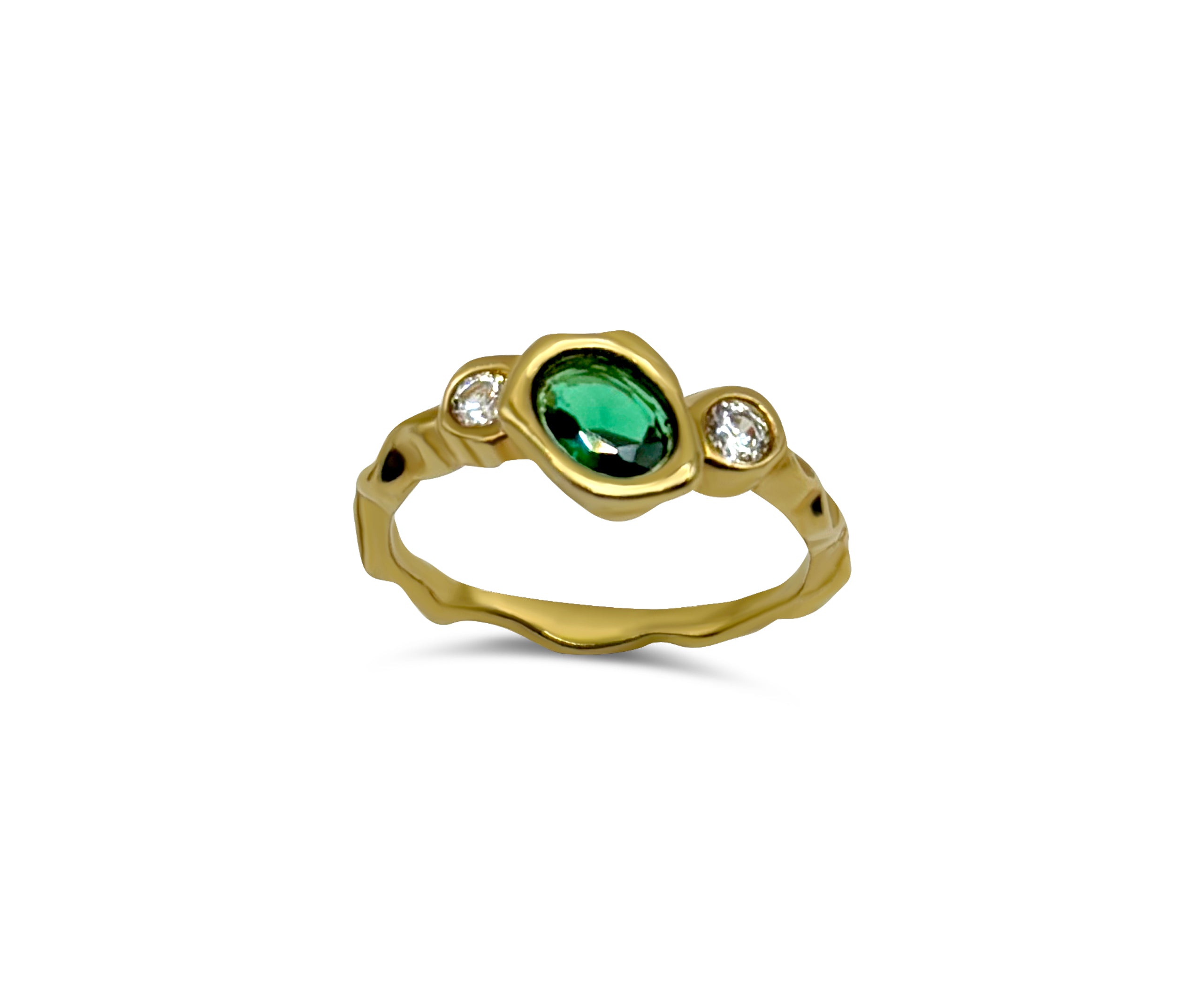 Like Lava Glacier- Green With 18K goldplating