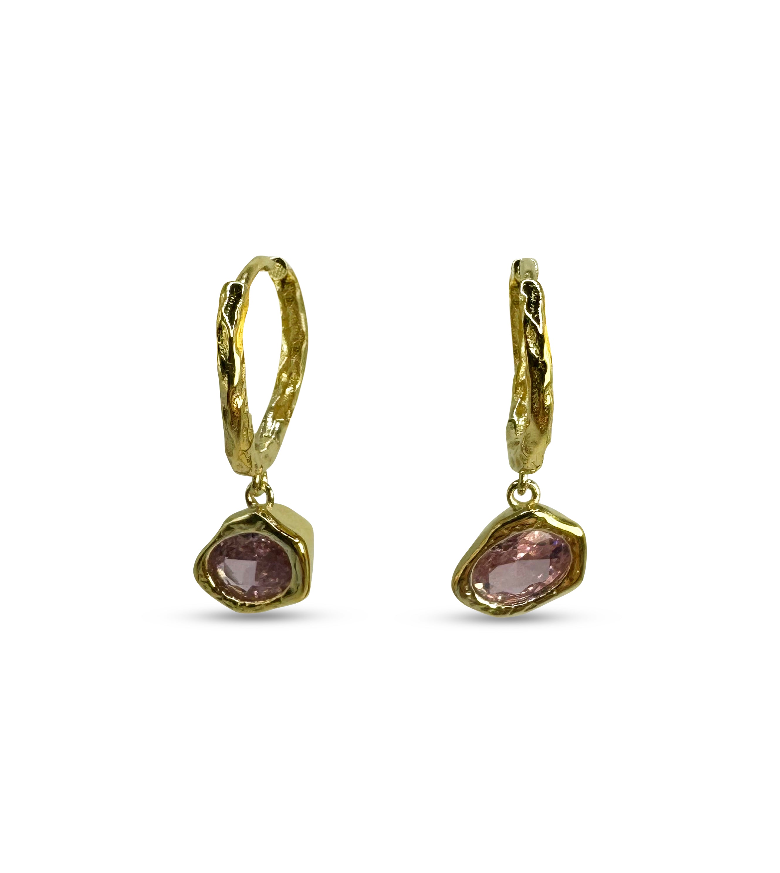 Lava Glacier Earrings- Pink with 18K Goldplating