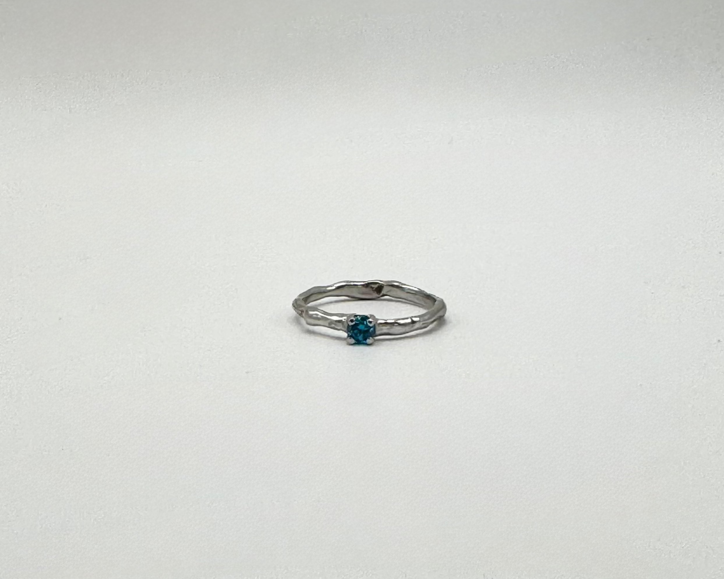 Lava Drift ring w. Blue topaz CZ stone
