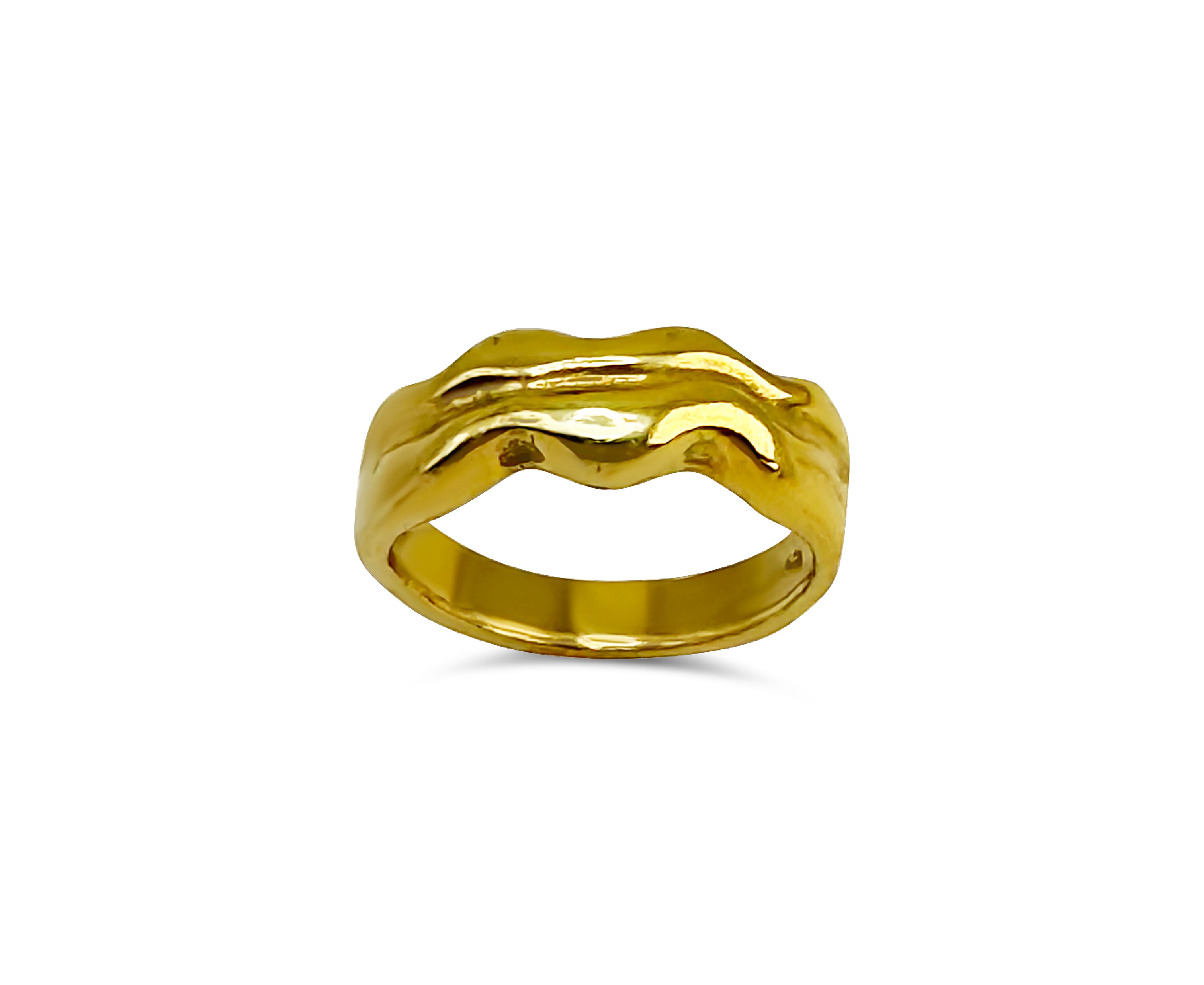 Flow ring w. 18K goldplating