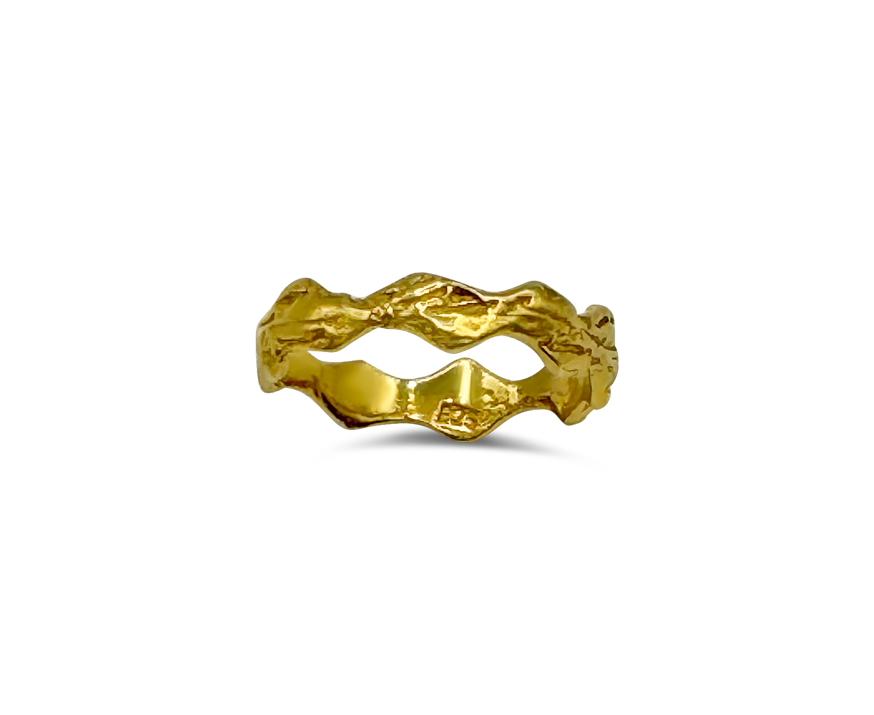 River flow ring w. 18K goldplating