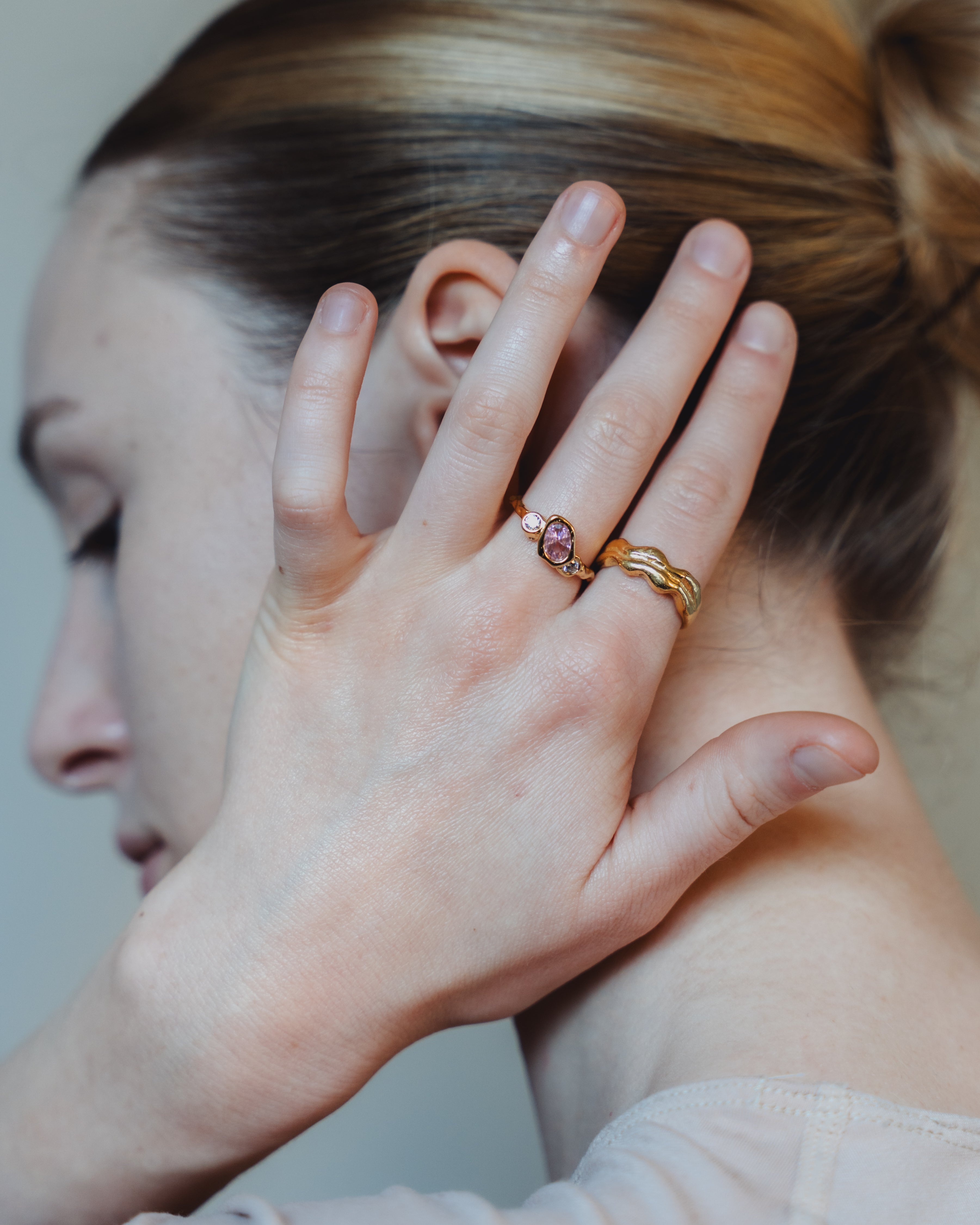 Like Lava Glacier - Pink With 18K goldplating