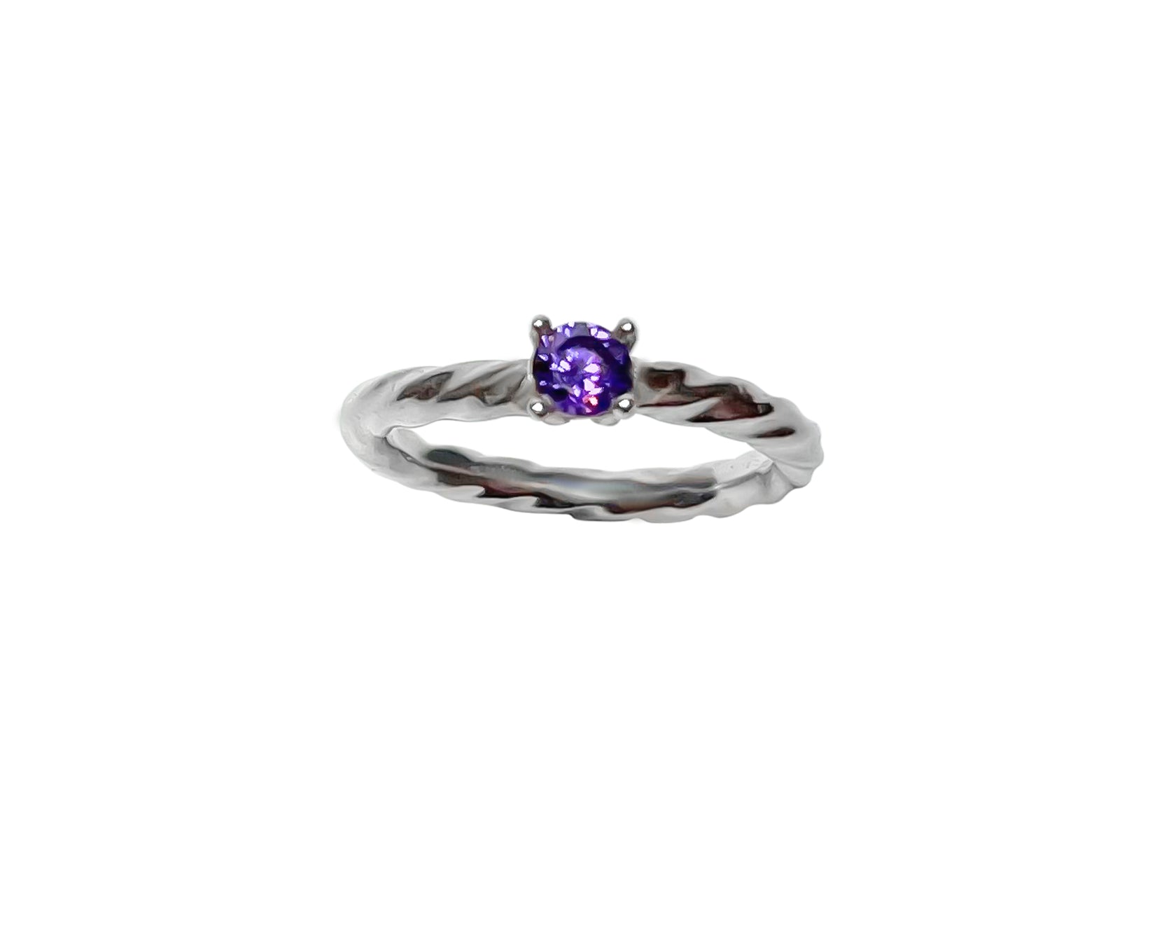 Woven Ring W. Purple stone