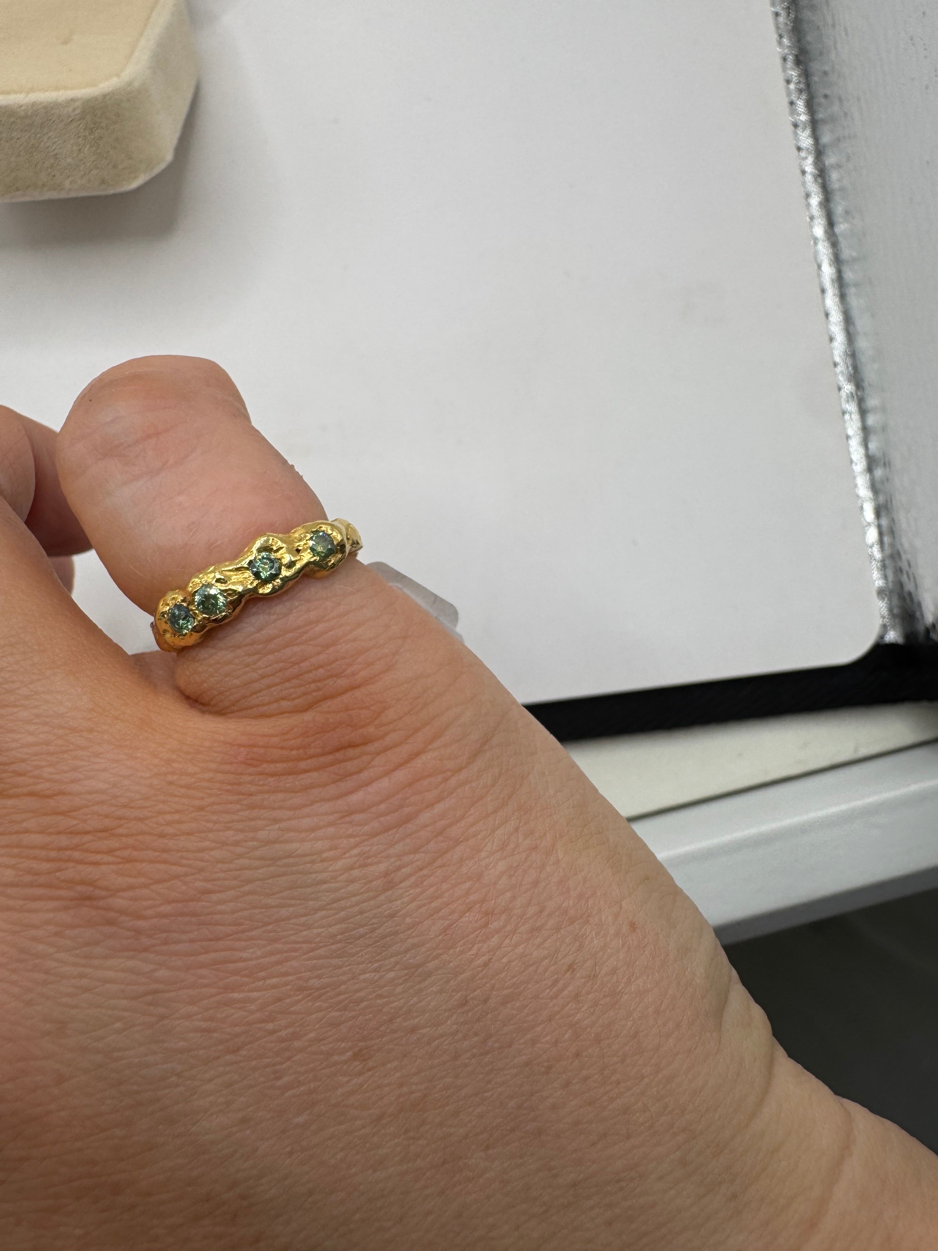 One of a kind ring w moissanite stone size 51mm / 5.5 US