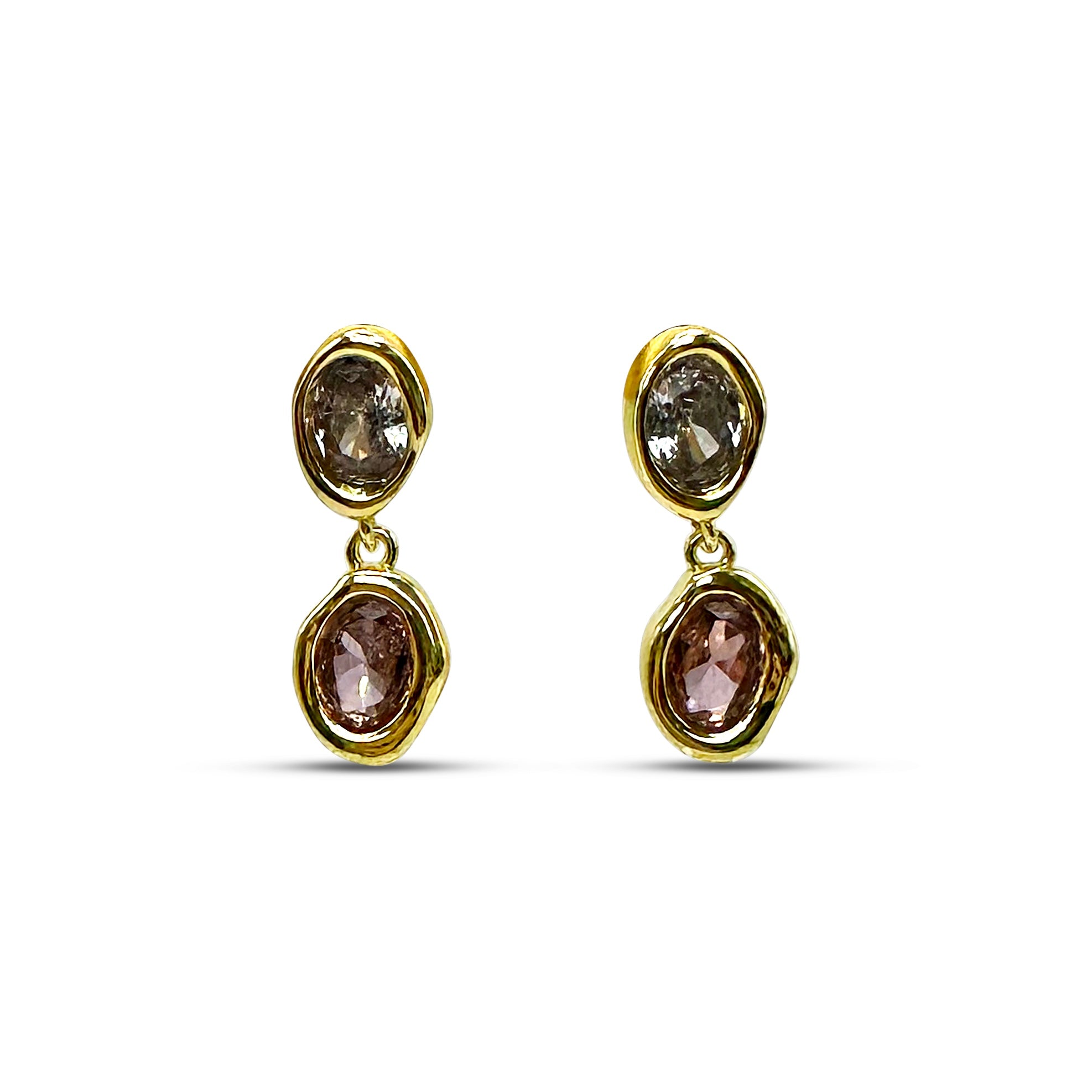 Elara earrings pink w. 14K goldplating