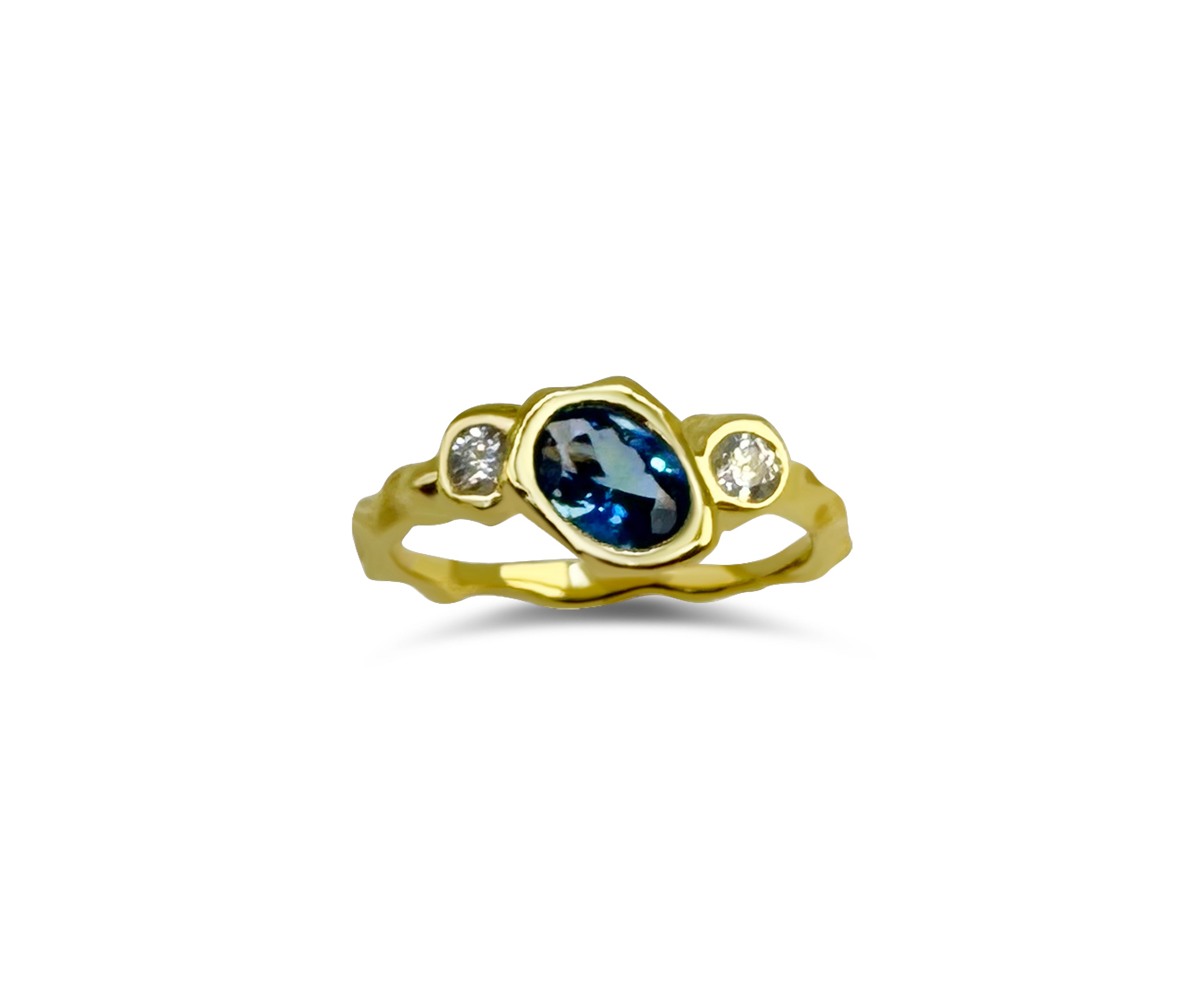 Like Lava Glacier - Blue with 18K Goldplating
