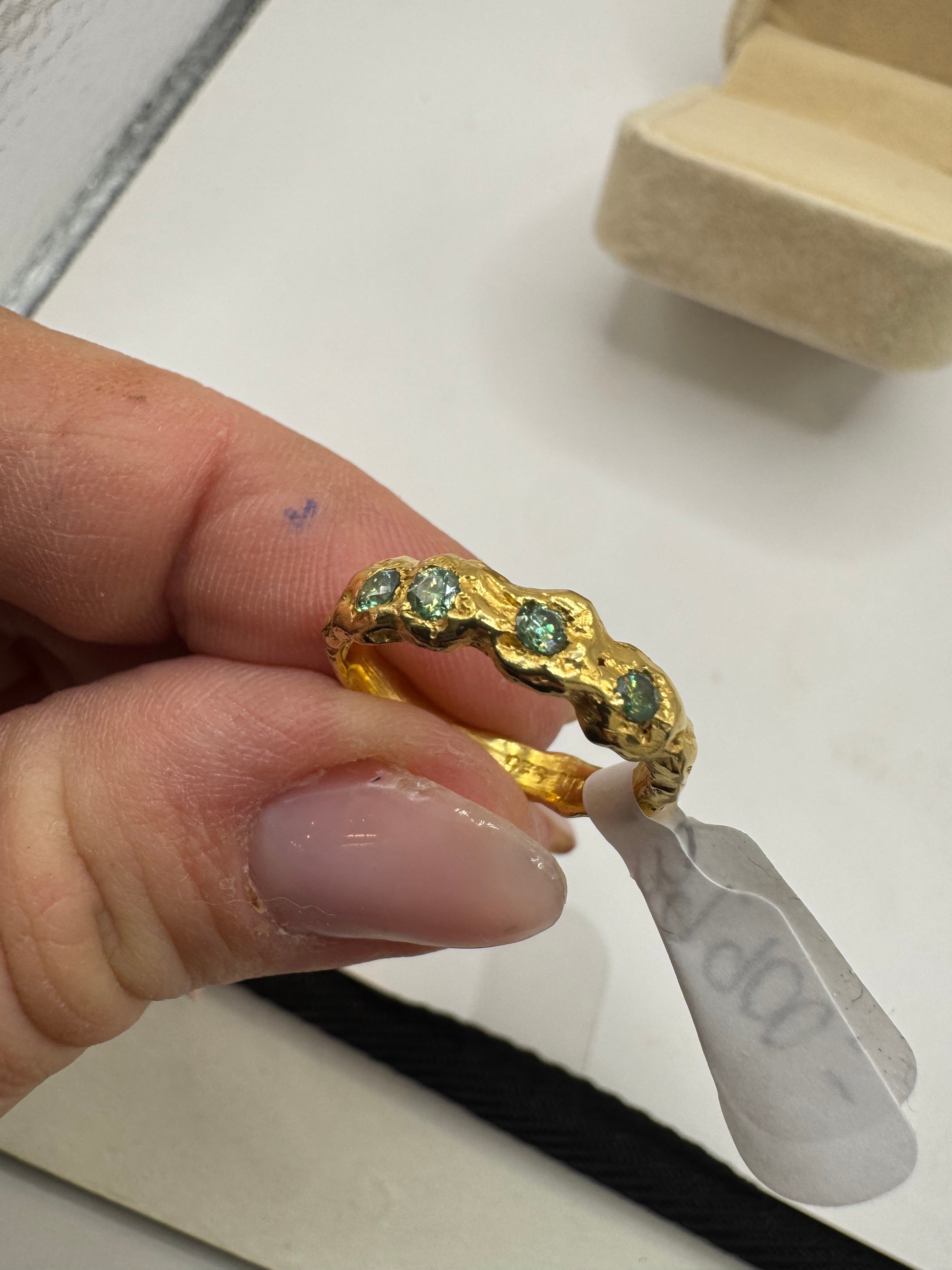 One of a kind ring w moissanite stone size 51mm / 5.5 US