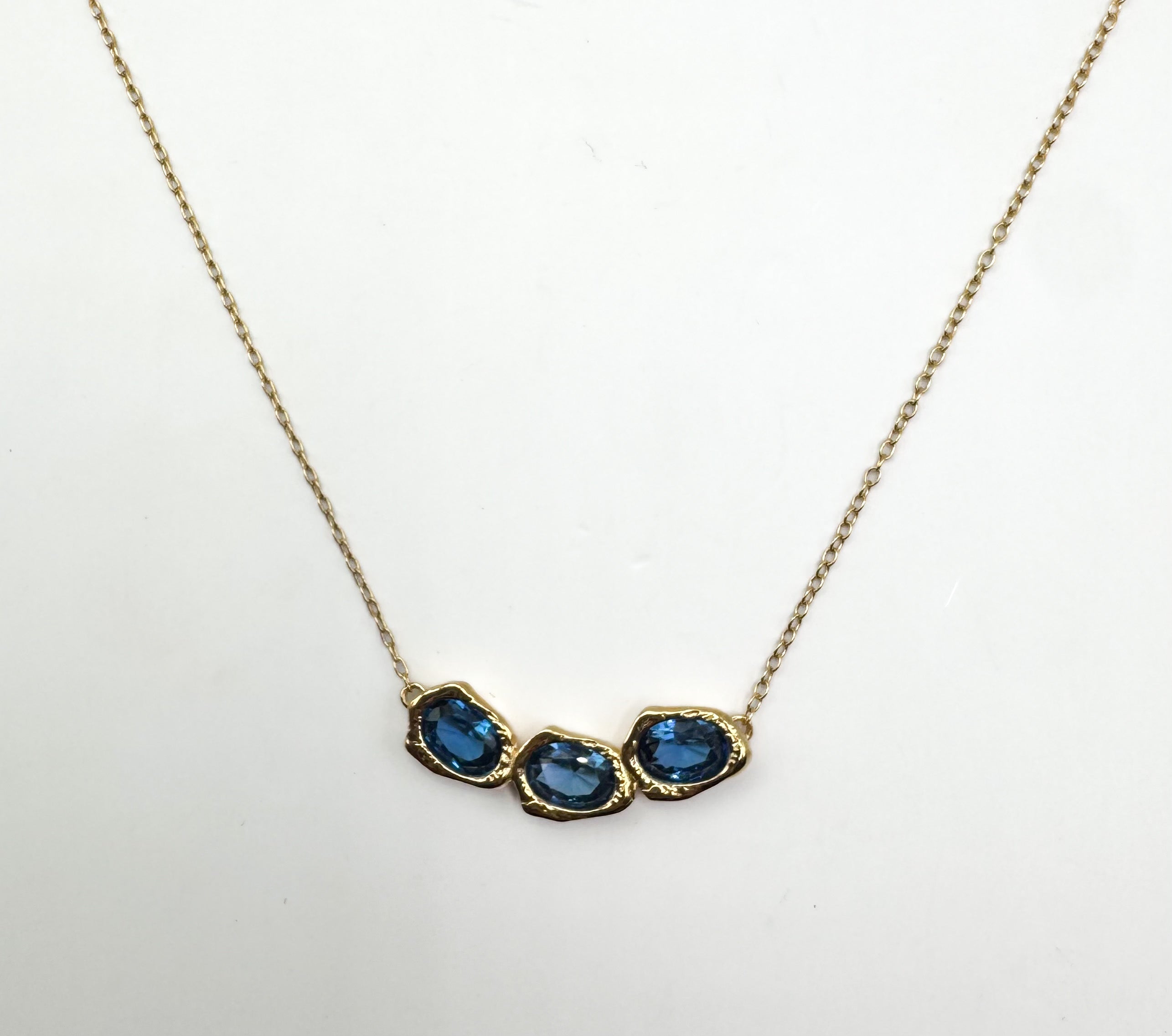 Lava Glacier Necklace - Blue with 18K goldplating