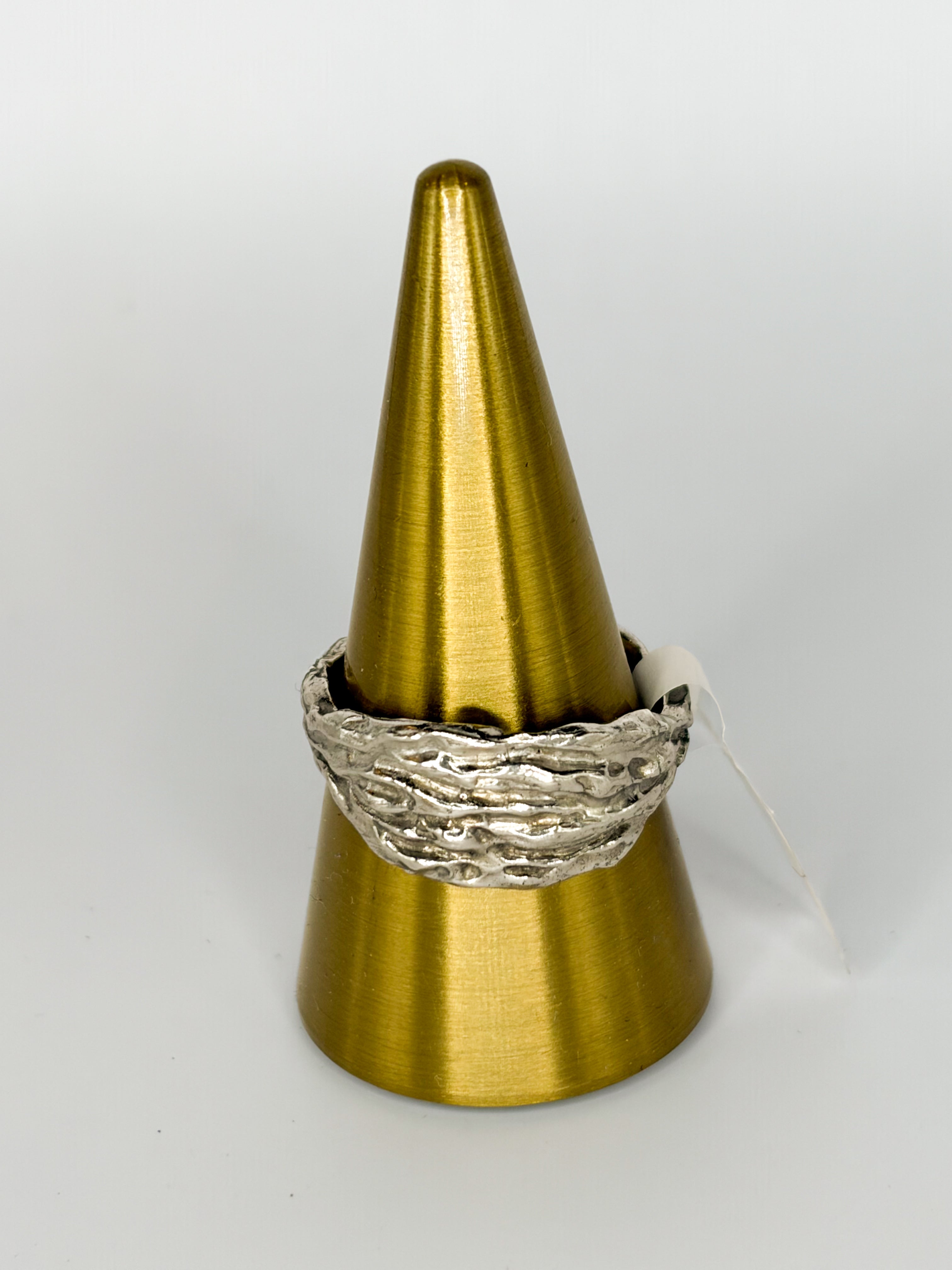 One of a kind ring in recycled 925 silver with rhodium plating, size 8.5 US / 58.5mm