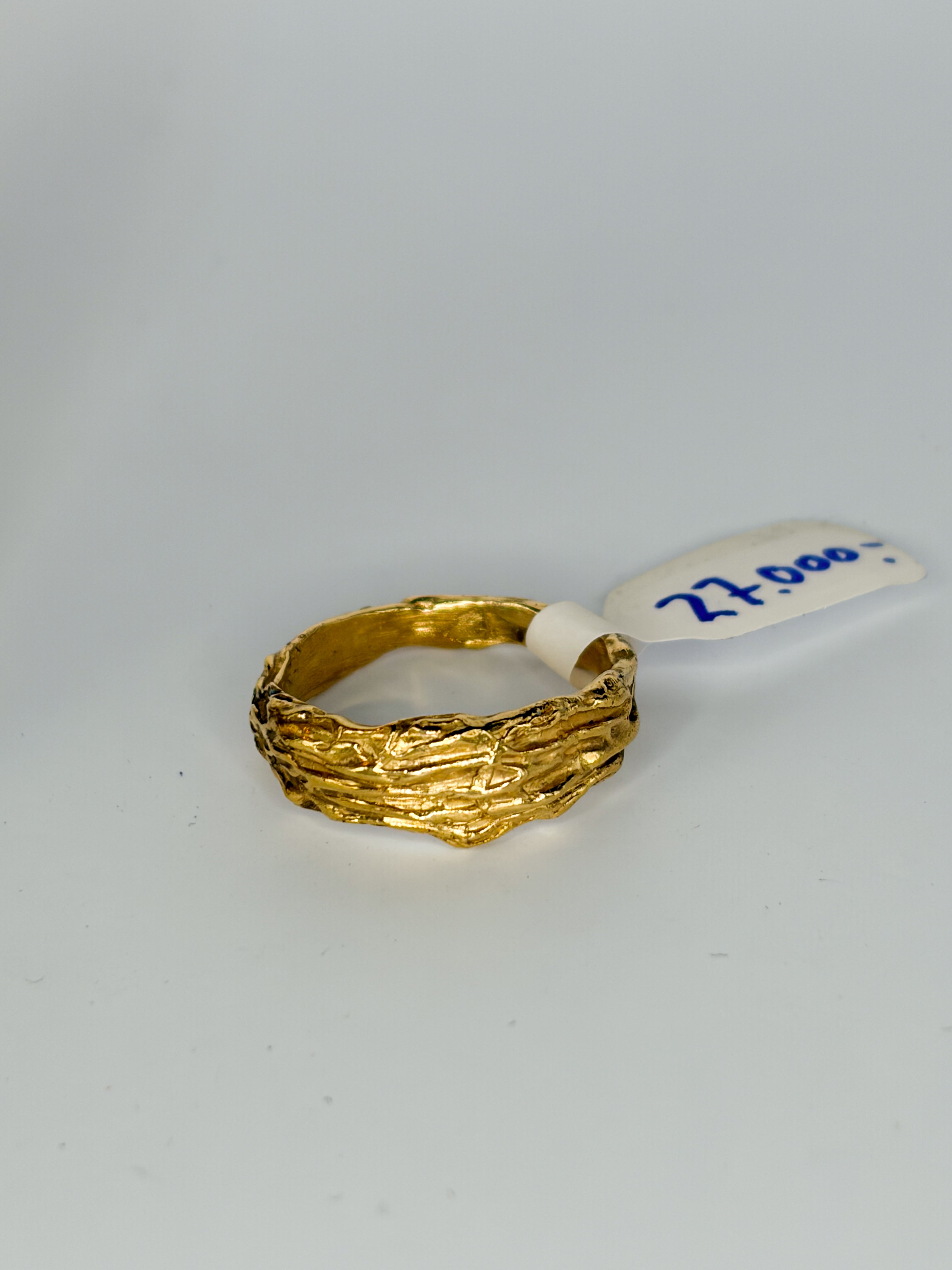 One of a kind ring in recycled 925 silver with 18K gold vermeil plating, size 6.5 US / 54mm