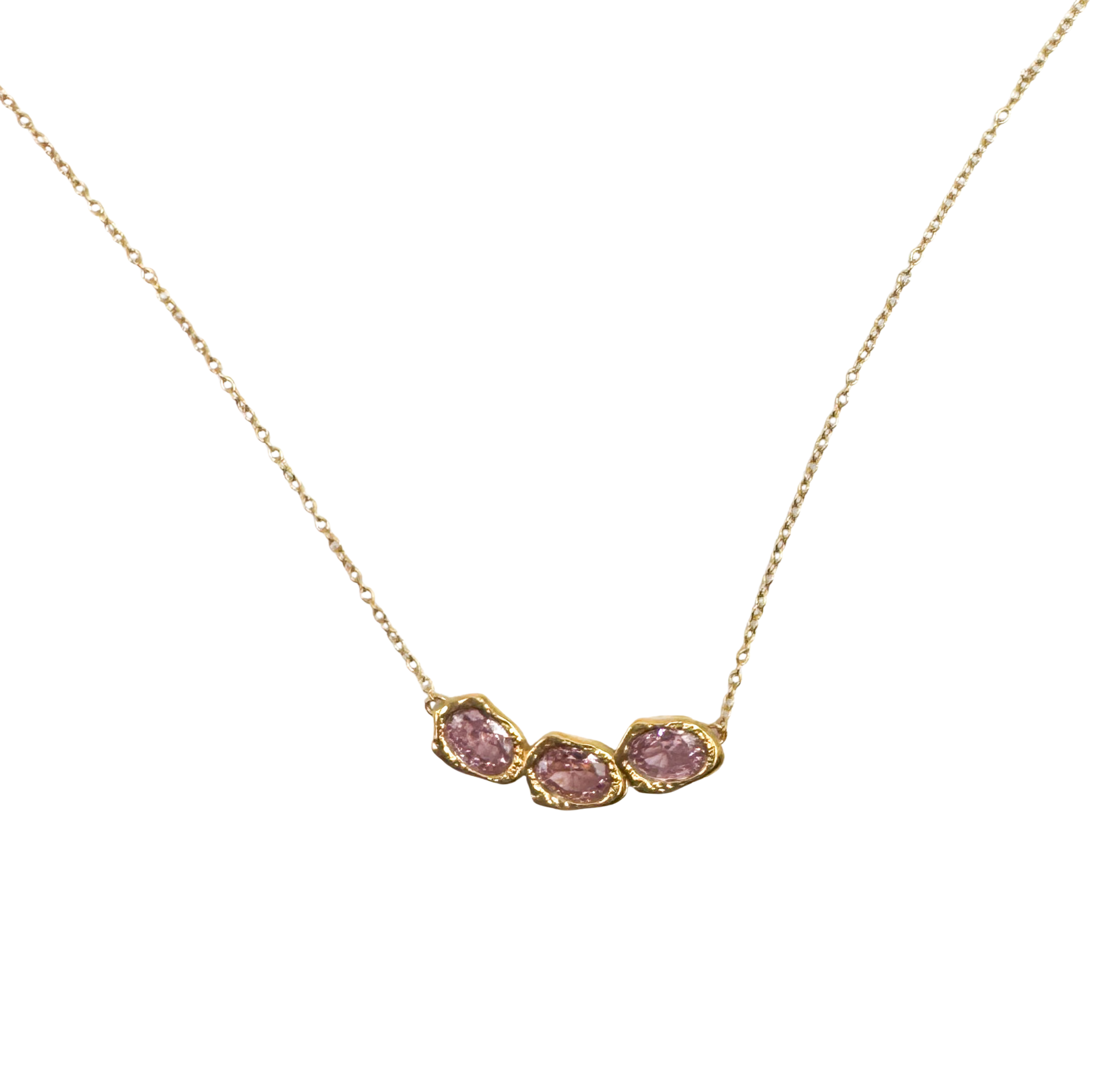 Lava Glacier Necklace - Pink with 18K goldplating